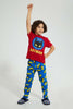 Redtag-Red-Batman-Longpant-Set-Sets-Boys-2 to 8 Years