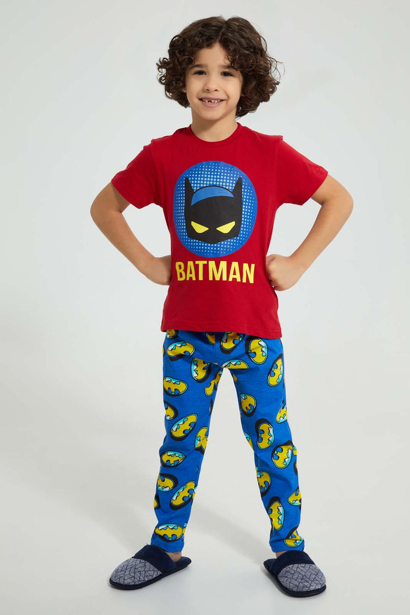 Redtag-Red-Batman-Longpant-Set-Sets-Boys-2 to 8 Years