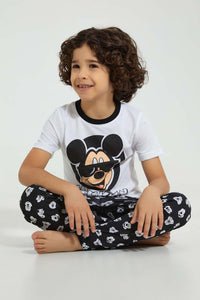 Redtag-White-Mickey-Longpant-Set-Sets-Boys-2 to 8 Years