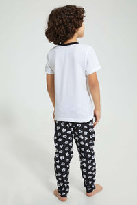 Redtag-White-Mickey-Longpant-Set-Sets-Boys-2 to 8 Years