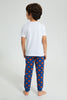 Redtag-White-Superman-Longpant-Pyjama-Set-Pyjama-Sets-Boys-2 to 8 Years