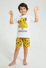 تنزيل الصورة على معرض الصور، Redtag-White-Lion-King-Shortie-Pj-Set-Pyjama-Sets-Boys-2 to 8 Years
