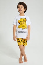 تنزيل الصورة على معرض الصور، Redtag-White-Lion-King-Shortie-Pj-Set-Pyjama-Sets-Boys-2 to 8 Years
