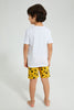 Redtag-White-Lion-King-Shortie-Pj-Set-Pyjama-Sets-Boys-2 to 8 Years