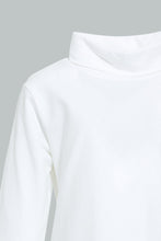 Load image into Gallery viewer, Redtag-White-Turtle-Neck-Long-Sleeve-Tshirt-Long-Sleeves-Infant-Boys-3 to 24 Months
