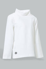 Load image into Gallery viewer, Redtag-White-Turtle-Neck-Long-Sleeve-Tshirt-Long-Sleeves-Infant-Boys-3 to 24 Months
