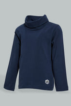 Load image into Gallery viewer, Redtag-Navy-Turtle-Neck-Long-Sleeve-Tshirt-Long-Sleeves-Infant-Boys-3 to 24 Months
