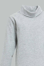 Load image into Gallery viewer, Redtag-Grey-Turtle-Neck-Long-Sleeve-Tshirt-Long-Sleeves-Infant-Boys-3 to 24 Months
