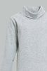 Redtag-Grey-Turtle-Neck-Long-Sleeve-Tshirt-Long-Sleeves-Infant-Boys-3 to 24 Months