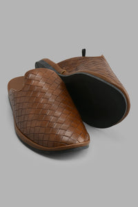 Redtag-Brown-Woven-Mule-Mules-Senior-Boys-5 to 14 Years