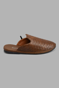 Redtag-Brown-Woven-Mule-Mules-Senior-Boys-5 to 14 Years