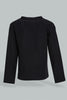 Redtag-Black-Jacquard-Long-Sleeve-T-Shirt-V-Neck-Infant-Boys-3 to 24 Months