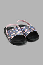 Load image into Gallery viewer, Redtag-Pale-Pink-Butterfly-Slide-Colour:Pink,-Filter:Girls-Footwear-(3-to-5-Yrs),-GIR-Flip-Flops,-New-In,-New-In-GIR-FOO,-Non-Sale,-S22A,-Section:Kidswear-Girls-3 to 5 Years
