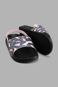 Redtag-Pale-Pink-Butterfly-Slide-Colour:Pink,-Filter:Girls-Footwear-(3-to-5-Yrs),-GIR-Flip-Flops,-New-In,-New-In-GIR-FOO,-Non-Sale,-S22A,-Section:Kidswear-Girls-3 to 5 Years