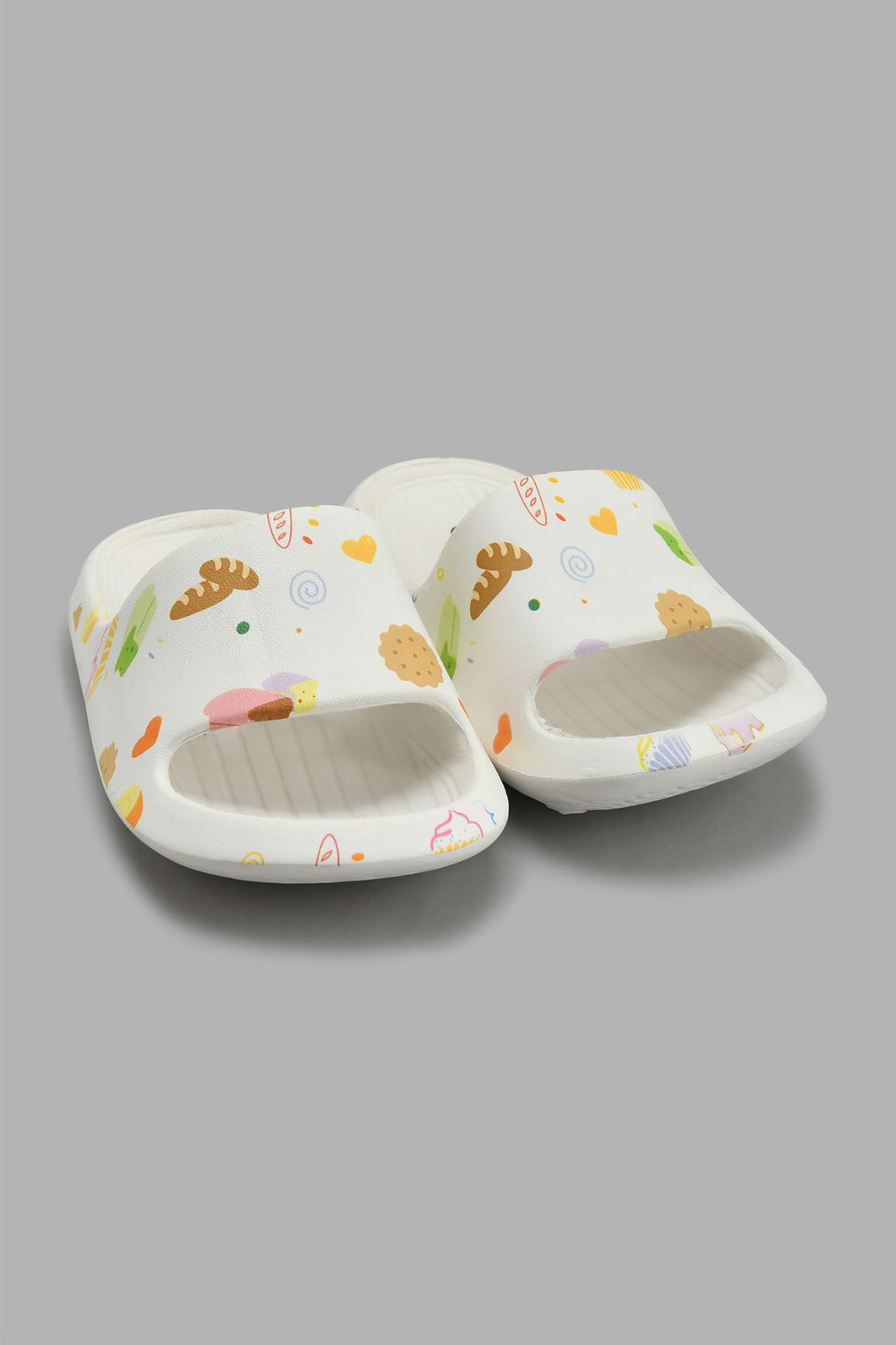 Redtag-White-Cookie-Print-Slide-Sliders-Girls-3 to 5 Years