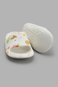 Redtag-White-Cookie-Print-Slide-Sliders-Girls-3 to 5 Years