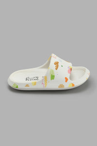 Redtag-White-Cookie-Print-Slide-Sliders-Girls-3 to 5 Years