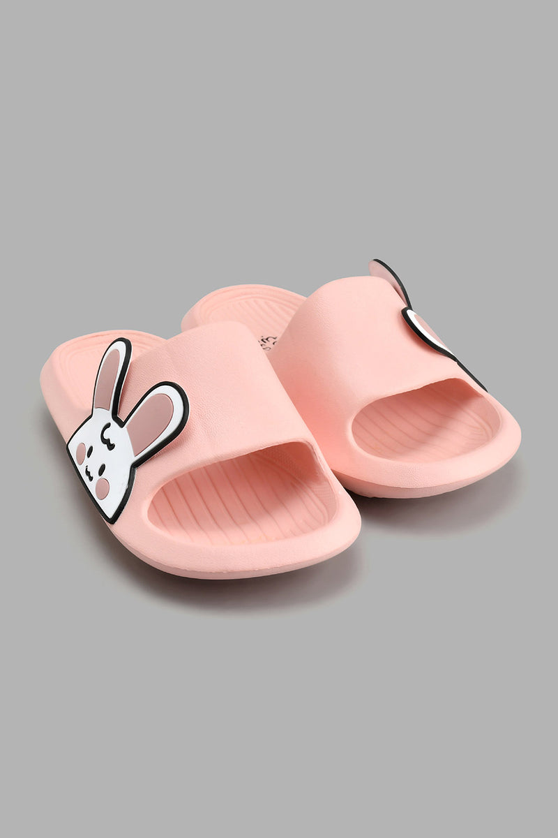 Redtag-Pale-Pink-Bunny-Slide-Colour:Pink,-Filter:Girls-Footwear-(3-to-5-Yrs),-GIR-Flip-Flops,-New-In,-New-In-GIR-FOO,-Non-Sale,-S22A,-Section:Kidswear-Girls-3 to 5 Years