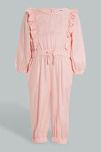 تنزيل الصورة على معرض الصور، Redtag-Dusty-Pink-Frilled-Solid-Jumpsuit-Jumpsuits-Infant-Girls-3 to 24 Months
