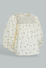 تنزيل الصورة على معرض الصور، Redtag-Cream-Polkadot-Smocking-Details-Aop-Blouses-Infant-Girls-3 to 24 Months
