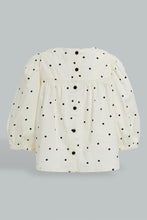 تنزيل الصورة على معرض الصور، Redtag-Cream-Polkadot-Smocking-Details-Aop-Blouses-Infant-Girls-3 to 24 Months
