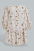 Redtag-Beige-Aop-Dress-With-Front-Button-Details-Dresses-Infant-Girls-3 to 24 Months