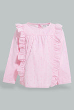 تنزيل الصورة على معرض الصور، Redtag-Pink-Frilled-Polkadot-Blouse-Blouses-Infant-Girls-3 to 24 Months
