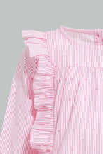 تنزيل الصورة على معرض الصور، Redtag-Pink-Frilled-Polkadot-Blouse-Blouses-Infant-Girls-3 to 24 Months
