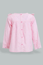 تنزيل الصورة على معرض الصور، Redtag-Pink-Frilled-Polkadot-Blouse-Blouses-Infant-Girls-3 to 24 Months
