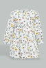 Redtag-White-Printed-Cut-N-Sew-Dress-Dresses-Infant-Girls-3 to 24 Months