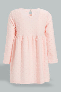 Redtag-Pink-Jacquard-Dress-Dresses-Infant-Girls-3 to 24 Months