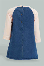 Load image into Gallery viewer, Redtag-Denim-Knitted-Slvs-Sleeves-Dress-With-Pocket-Details-Colour:Denim,-Filter:Infant-Girls-(3-to-24-Mths),-Infant-Girls-Dresses,-New-In,-New-In-ING,-Non-Sale,-S22A,-Section:Kidswear-Infant-Girls-3 to 24 Months
