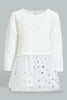 Redtag-White-Quilted-Dress-With-Mesh-Bottom-Colour:White,-Filter:Infant-Girls-(3-to-24-Mths),-Infant-Girls-Dresses,-New-In,-New-In-ING,-Non-Sale,-S22B,-Section:Kidswear-Infant-Girls-3 to 24 Months