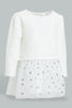 Redtag-White-Quilted-Dress-With-Mesh-Bottom-Colour:White,-Filter:Infant-Girls-(3-to-24-Mths),-Infant-Girls-Dresses,-New-In,-New-In-ING,-Non-Sale,-S22B,-Section:Kidswear-Infant-Girls-3 to 24 Months