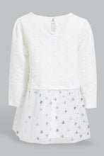 Load image into Gallery viewer, Redtag-White-Quilted-Dress-With-Mesh-Bottom-Colour:White,-Filter:Infant-Girls-(3-to-24-Mths),-Infant-Girls-Dresses,-New-In,-New-In-ING,-Non-Sale,-S22B,-Section:Kidswear-Infant-Girls-3 to 24 Months
