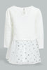 Redtag-White-Quilted-Dress-With-Mesh-Bottom-Colour:White,-Filter:Infant-Girls-(3-to-24-Mths),-Infant-Girls-Dresses,-New-In,-New-In-ING,-Non-Sale,-S22B,-Section:Kidswear-Infant-Girls-3 to 24 Months