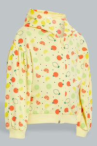 Redtag-Yellow-Placement-Print-Sweat-Top-Sweatshirts-Infant-Girls-3 to 24 Months