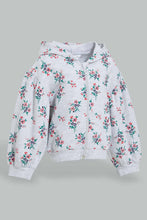 Load image into Gallery viewer, Redtag-Grey-Melange-Placement-Print-Sweat-Top-Sweatshirts-Infant-Girls-3 to 24 Months
