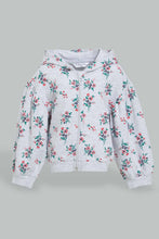 Load image into Gallery viewer, Redtag-Grey-Melange-Placement-Print-Sweat-Top-Sweatshirts-Infant-Girls-3 to 24 Months
