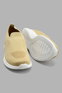 Redtag-Beige-Knit-Slip-On-Slip-Ons-Senior-Boys-5 to 14 Years