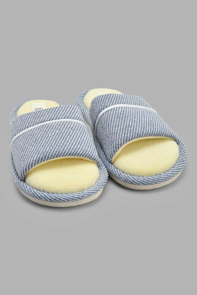 Redtag-Sky-Blue-Textured-Slipper-Slippers-Senior-Boys-5 to 14 Years