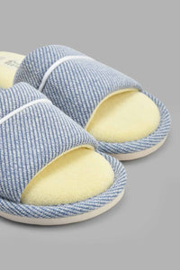 Redtag-Sky-Blue-Textured-Slipper-Slippers-Senior-Boys-5 to 14 Years