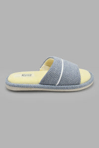 Redtag-Sky-Blue-Textured-Slipper-Slippers-Senior-Boys-5 to 14 Years