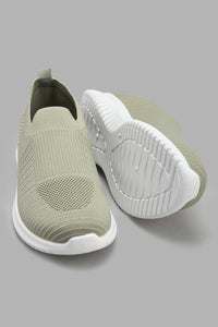 Redtag-Olive-Knit-Slip-On-Slip-Ons-Senior-Boys-5 to 14 Years