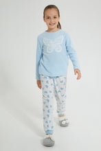 Load image into Gallery viewer, Redtag-Pink-Lace-Heart-Fleece-Nightsuit-Pyjama-Sets-Girls-2 to 8 Years
