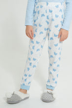 Load image into Gallery viewer, Redtag-Pink-Lace-Heart-Fleece-Nightsuit-Pyjama-Sets-Girls-2 to 8 Years
