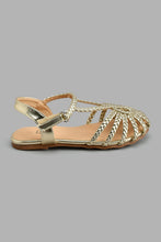 Load image into Gallery viewer, Redtag-Gold-Braided-Fisherman-Sandal-Colour:Gold,-Filter:Girls-Footwear-(5-to-14-Yrs),-GSR-Casual-Sandals,-New-In,-New-In-GSR-FOO,-Non-Sale,-S22A,-Section:Kidswear-Senior-Girls-5 to 14 Years
