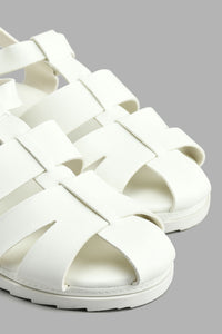 Redtag-White-T-Bar-Chunky-Sandal-Colour:White,-Filter:Girls-Footwear-(5-to-14-Yrs),-GSR-Casual-Sandals,-New-In,-New-In-GSR-FOO,-Non-Sale,-S22A,-Section:Kidswear-Senior-Girls-5 to 14 Years