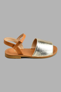 Redtag-Brown-Shimmer-Sandal-Colour:Brown,-Filter:Girls-Footwear-(3-to-5-Yrs),-GIR-Casual-Sandals,-New-In,-New-In-GIR-FOO,-Non-Sale,-S22A,-Section:Kidswear-Girls-3 to 5 Years