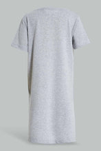 Load image into Gallery viewer, Redtag-Grey-Cat-Print-Basic-Nightshirt-Nightshirts-Girls-2 to 8 Years
